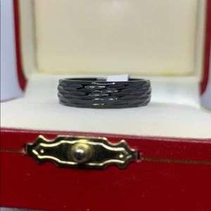 Men’s Black Textured Wedding Band Ring Sz. 10 NWT